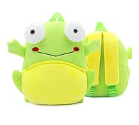 Mochila de peluche con forma de animalitos para niños/as de hasta 4 años: suave, cómoda y divertida.(rana)