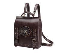 Mochila de piel para mujer, mochila vintage para mujer, steampunk vintage, mochila de viaje, bolso steampunk, gran medieval, piel sintética, mochila punk