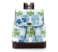 Mochila de piel sintética para laptop, diseño de trébol de cuatro hojas, diseño de personajes de San Patricio, Multicolor 07, 27x12.3x32cm