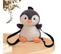 Mochila De Pingüino De Peluche: Portador De Personajes De Animales Lindos, Saco De Peluche Para Niños | Paquete de arnés de hombro ajustable acolchado para jóvenes, decoración de mascota de pingüino m