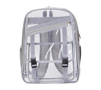 Mochila de plástico transparente grande aprobada para estadios, mochila transparente para laptop para mujer, gris, Talla única