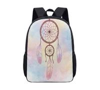 Mochila de plumas de girasol para niñas, acuarela bohemia de 17 pulgadas, mochila escolar floral, estampado azul y dorado, 04., L, Minimalista