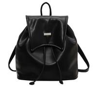 Mochila de poliuretano para mujer, moderna y práctica, ideal para ir de compras o viajes, regalo de cosméticos, Negro