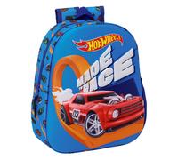 Safta HOT WHEELS - Mochila Escolar, con Diseño 3D, Adaptable a Carro, Ideal para Niños de Diferentes Edades, Cómoda y Versátil, Calidad y Resistencia, 27x10x33 cm, Color Azul Marino/Azul
