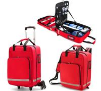 Mochila De Primeros Auxilios, Bolsa De Trauma Para Socorristas De Emergencia Vacía, Bolsa De Mochila Médica De Primeros Auxilios De Gran Capacidad, Con Carro Desmontable, Para Caminatas Al Aire Libre