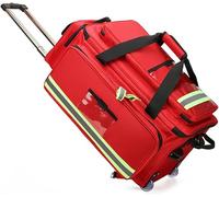 Mochila de Primeros Auxilios para Emergencia, Bolsa Trolley Médica de Gran Capacidad con Ruedas, Bolsa Táctica Médica Portátil, para Camping Senderismo Guardería al Aire Libre(Red)