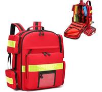 Mochila de primeros auxilios vacía, bolsa de kit de supervivencia esencial para traumatismos, portador de primeros auxilios con compartimento para tanque de oxígeno para técnicos de emergencias médica