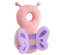 Mochila de protección para la cabeza del bebé, suave y cómoda, bonito diseño de dibujos animados, edades de 0 a 3 años, mariposa rosa