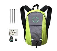 Mochila de senderismo LED - Mochila para bicicleta de 15 litros impermeable, bolsa protectora con indicadores de dirección | Zainos de seguridad con 4 indicadores LED y mando a distancia, bolsa USB
