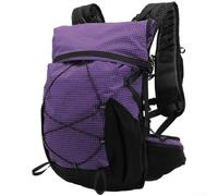 Mochila de senderismo ligera de 25 L, impermeable, exterior, transpirable, panel trasero, correas curvadas para los hombros y diseño de visibilidad reflectante (morado)