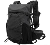 Mochila de senderismo ligera de 25 L, impermeable, exterior, transpirable, panel trasero, correas curvadas para el hombro y diseño de visibilidad reflectante (negro)