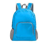 Mochila de senderismo ligera para niños, mochila de viaje compacta para actividades al aire libre, uso diario, con cremallera, bolsillos laterales, azul, Einheitsgröße