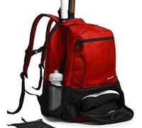 Mochila de tenis Athletico Premier - La bolsa de tenis tiene capacidad para 2 raquetas en un compartimento acolchado | Compartimento separado para zapatos ventilados | Bolsas de tenis para hombres o mujeres (Rojo)