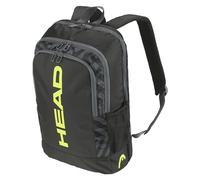Mochila de tenis HEAD Base Backpack, negra/amarilla, 17L