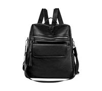Mochila de trabajo para mujer - bolsa de lectura de PU de gran capacidad | Mochila universitaria con colgante de cremallera de borla | Bolso bandolera elegante | Mochila de trabajo y viaje polyval
