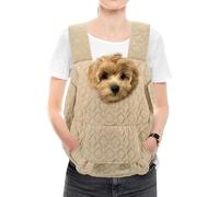 Mochila de transporte para perro - de viaje manos libres para pequeños animales de compañía, ventanas transpirables grises, cierre de seguridad interno + correas acolchadas, fibra de polies