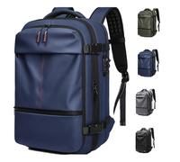Mochila de Viaje Al Vacío con Bolsa de Embalaje Al Vacío de Tela Oxford, Mochila de Viaje de Gran Capacidad, Mochila Ampliable para Viajeros Habituales y Frecuentes Blue