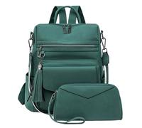 Mochila de viaje con borlas para mujer, bolsa de hombro de gran capacidad, mochila retro para estudiantes, escuela, viajes, bolso retro para estudiantes, escuela, mochila de gran capacidad, verde
