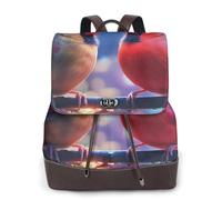 Mochila de viaje con diseño de dos pajaritos que se miran entre sí, mochila informal, mochila de cuero estampada para mujer para el trabajo