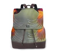 Mochila de viaje con diseño de dos pájaros que se miran entre sí, mochila informal, mochila de cuero estampada para mujer para el trabajo