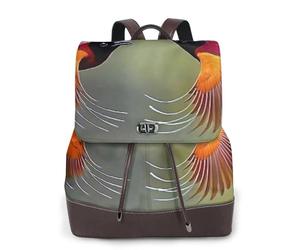 Mochila de viaje con diseño de dos pájaros que se miran entre sí, mochila informal, mochila de cuero estampada para mujer para el trabajo