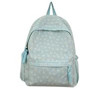 Mochila de viaje con estampado de flores, mochila de lona, mochila escolar informal, mochila preparada, Blue, S
