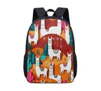 Mochila de viaje de 17 pulgadas para niños, con estampado de alpacas y llamas, diseño de cactus y desierto, 01., L, Minimalista