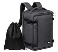 Mochila de viaje de mano para hombre, escolar y para portátil de adolescentes; modelo grande e impermeable con compartimento para zapatos, diseño resistente para escapadas de fin de semana negro