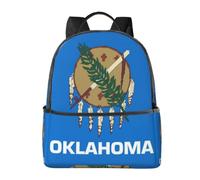 Mochila de viaje ligera con diseño de bandera del estado de Oklahoma con funda para portátil