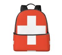 Mochila de viaje ligera con diseño de bandera nacional suiza con funda para portátil