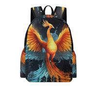Mochila de viaje ligera e informal con estampado gráfico de Phoenixes de agua y hielo que crece el fuego