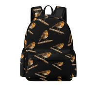 Mochila de viaje ligera e informal con estampado gráfico de Robin Bird on Wood para hombres y mujeres