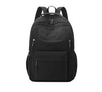 Mochila de Viaje Ligera para Mujer, Bolsa Casual de Gran Capacidad para Estudiantes y portátiles, Mochila de Negocios Sencilla con Sistema antirrobo y Banda para Trolley,Negro