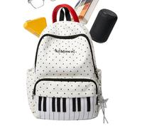 Mochila de viaje multibolsillo, impresión de piano con mochila de gran capacidad, mochila con construcción de sturdy, estudiante portátil, mochila para mochilas, bolsa de moda con diseño moderno