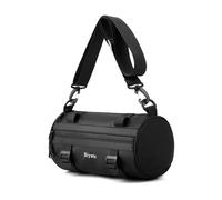Mochila de viaje para hombre, de nailon, redonda, cilíndrica, de hombro a la moda, para uso diario, bandolera de nailon, mochila cilíndrica redonda para viajes diarios, Black, One Size