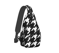 Mochila de viaje para hombres y mujeres, bolsa para acampar al aire libre, abstracta, moderna, a rayas, pata de gallo, negra, mochila, mochila para bicicleta, deporte, senderismo, viajes, camping, m