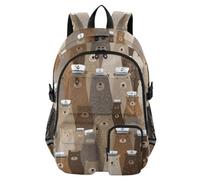 Mochila de viaje para laptop Naughty Ocean Brown Bear College School Bookbag