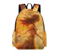 Mochila de viaje para mujer, diseño de llamas de ángel, diseño de llama, ligera, informal, para laptop y hombre y mujer
