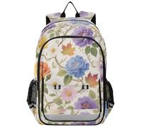 Mochila de viaje para niños de 8 a 12 años: bolsa de libros casual para niños y niñas de sexto grado en varios colores, rosas coloridas
