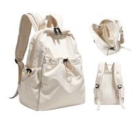 Mochila de Viaje Pequeña Mochila de Día Impermeable de Nylon con Cinta | Macuto camping exterior Para Documento A4 Paraguas Plegable Smartphone Adultos Y Niños, Desplazamiento Diario A L Beige
