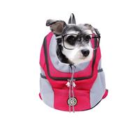 Mochila De Viaje Portátil Para Mascotas | Bolsa De Transporte De Malla Transpirable Con Doble Hombro | Transportín Para Perros Pequeños, Gatos Y Cachorros Con Diseño Head Out Para Senderismo, Ciclismo