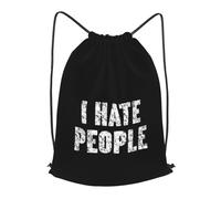 Mochila Deporte Odio A La Gente Fácil De Doblar Mochila Gym Unisex Bolsa De Cordón para Fútbol Mujer Vacaciones 39X46Cm