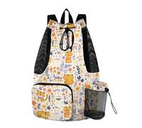 Mochila deportiva con cordón para mujer y hombre, con bolsillo para botella de agua, impermeable, lindo tigre de dibujos animados