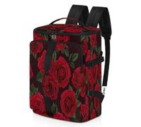 Mochila deportiva con diseño de rosas rojas para hombres y mujeres, bolsa de fin de semana con compartimento para zapatos, bolsa de noche de 47,5 L para deportes, gimnasio, viajes, color, 47.5L,