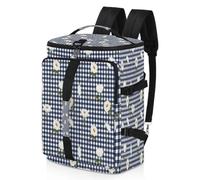 Mochila deportiva con estampado floral de cuadros para hombres y mujeres, bolsa de fin de semana floral blanca con compartimento para zapatos, bolsa de noche de 47.5 L para deportes, gimnasio, viajes,