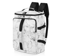 Mochila deportiva con textura de mármol blanco para hombres y mujeres, bolsa de fin de semana con estampado de mármol con compartimento para zapatos, bolsa de noche de 47.5 L para deportes, gimnasio,