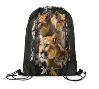 Mochila Deportiva Cuerdas Animal De Safari Puma Ajustable Bolsa De Gimnasio Guardarla Bolsa Cordón para Escuela Natación Hombre 39X46Cm