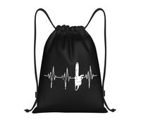 Mochila Deportiva Cuerdas Leñador - Latido De Corazón Angustiado con Motosierra Fácil De Doblar Bolsa Gimnasio Casual Bolsa De Deporte Gimnasia para Natación Hombre Vacaciones 39X46Cm