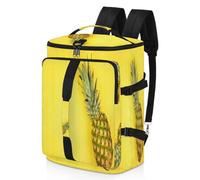 Mochila deportiva de lona con diseño de piña de madera amarilla para hombres y mujeres, bolsa de fin de semana de piña con compartimento para zapatos, bolsa de noche de 47.5 L para deportes, gimnasio,