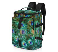 Mochila deportiva de plumas de pavo real para hombres y mujeres, bolsa de fin de semana de pavo real con compartimento para zapatos, bolsa de noche de 47.5 L para deportes, gimnasio, viajes, color,